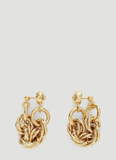 Jw Anderson Multi-links Folded Earrings In Gold