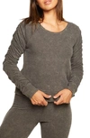 Chaser Shirred Sleeve Sweatshirt In Mineral Wash