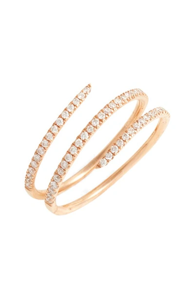 Bony Levy Diamond Coil Ring In Rose Gold