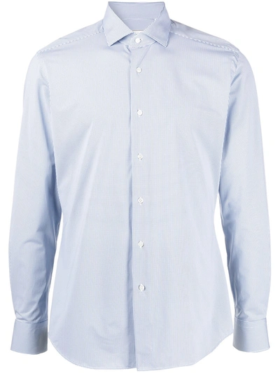 Xacus Embroidered Button-down Shirt In Blue