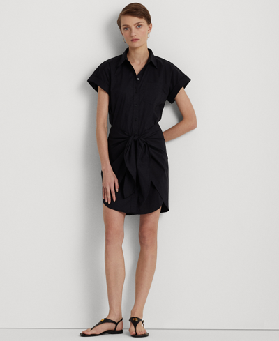 Ralph Lauren Cotton-blend Shirtdress In Blaze Ocean