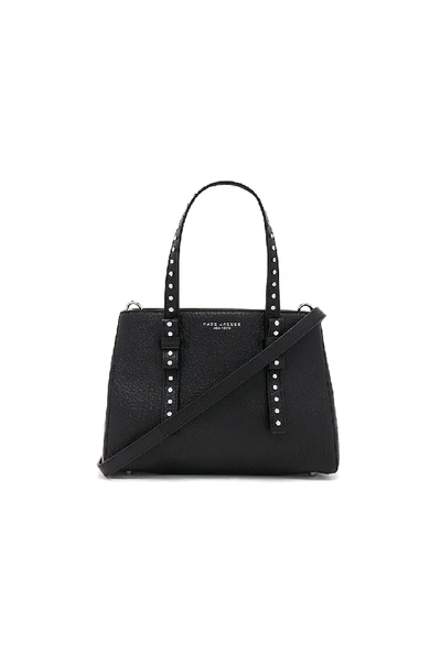 Marc Jacobs Mini T Stud Pebbled Tote Bag In Black/silver