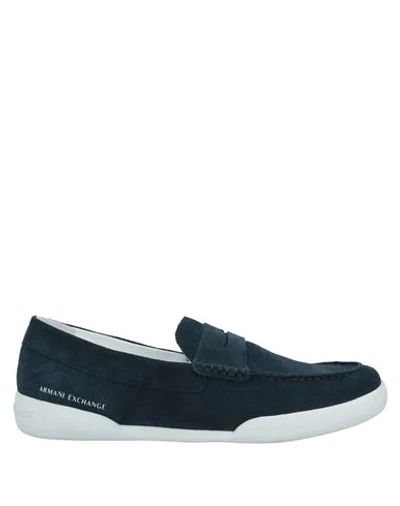 Armani Exchange Loafers In Dark Blue