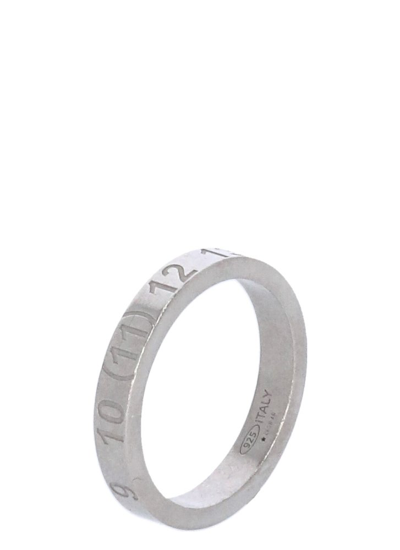 Maison Margiela Goldplated Engraved Logo Ring In Silver