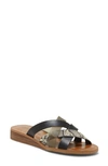 Lucky Brand Hallisa Strappy Leather Sandal In Black/ Smoke Leather