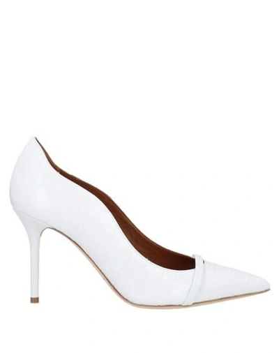 Malone Souliers Penelope 100 Smooth And Patent-leather Pumps In White