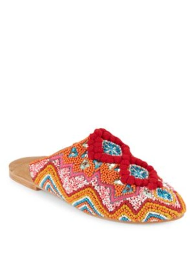 Antik Batik Sunny Baboush Slide Sandals In Red Multi