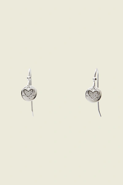 Marc Jacobs Mj Coin Earring In Crystal/silver