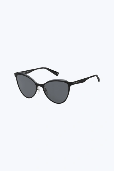 Marc Jacobs Flat Metal Sunglasses In Black/grey Blue