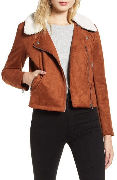 French Connection Amaranta Faux Shearling Jacket In Casablanca