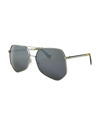 Grey Ant Megalast Ii Aviator Sunglasses, Silver