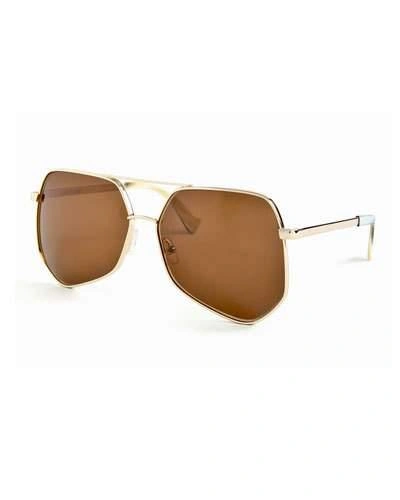 Grey Ant Megalast Ii Monochromatic Aviator Sunglasses, Gold