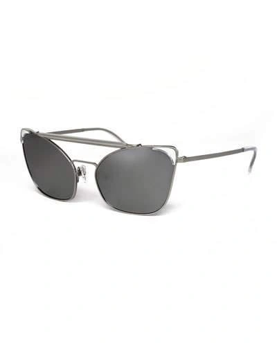 Grey Ant Chat Brow-bar Cat-eye Sunglasses, Silver