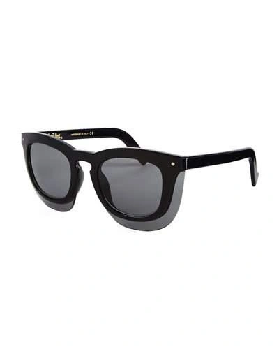Grey Ant Inbox Oversize Square Sunglasses, Black/gray In Blk/grey