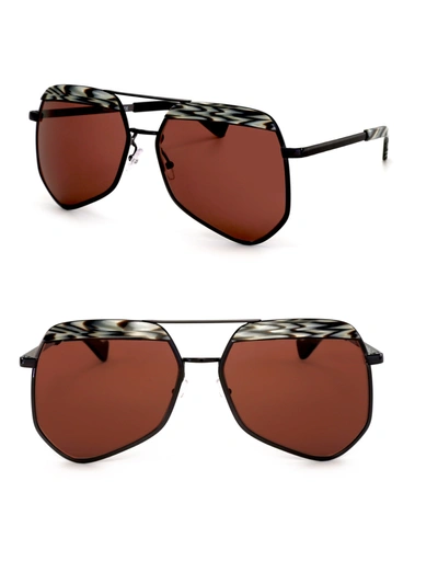 Grey Ant Hexcelled 55mm The Wire Hexagon Aviator Sunglasses In Rust