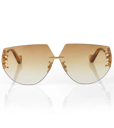Loewe Anagram Oversized Sunglasses In Gold