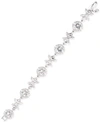 Givenchy Faceted Stone And Crystal Pave Link Bracelet In Silver