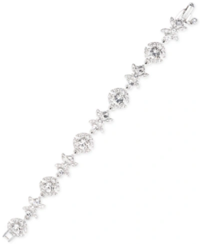 Givenchy Faceted Stone And Crystal Pave Link Bracelet In Silver