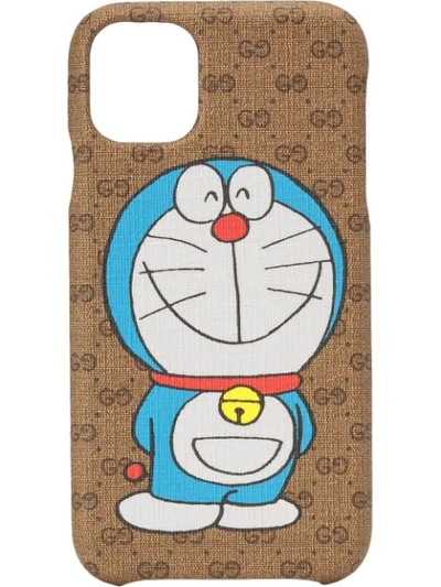 Gucci X Doraemon Iphone 11 Case In Mini Gg Canvas