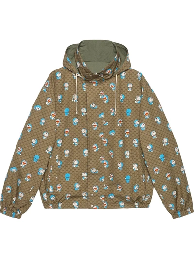 Gucci X Doraemon Gg Reversible Jacket In Braun