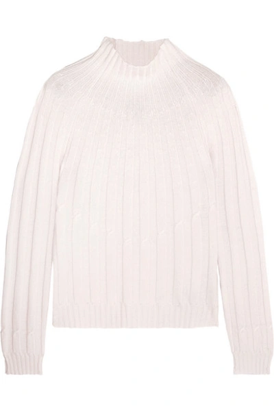 Bottega Veneta Roll-neck Ribbed-knit Cashmere Sweater In Ivory