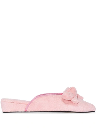 Olivia Morris At Home Pink Daphne Terry Cotton Slippers In Rosa