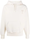Ami Alexandre Mattiussi Logo Boxy Cotton Jersey Hoodie In White