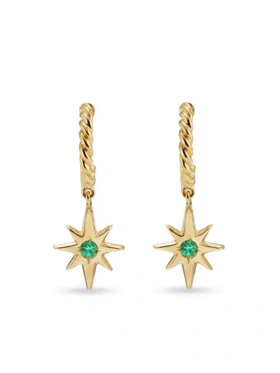 David Yurman X Ramadan North Star Hoop Earrings In Gold
