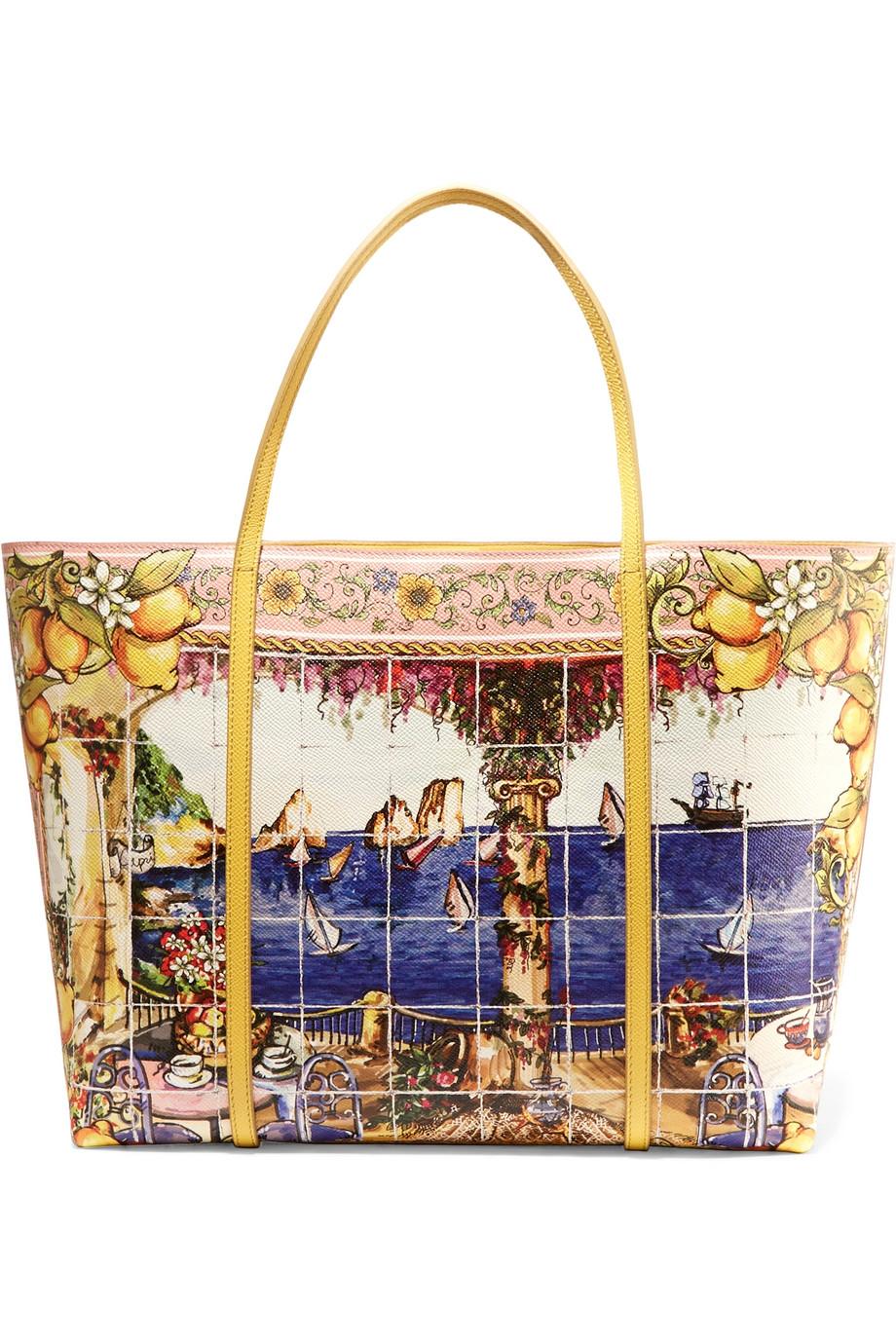 Dolce & Gabbana Printed Textured-leather Tote | ModeSens