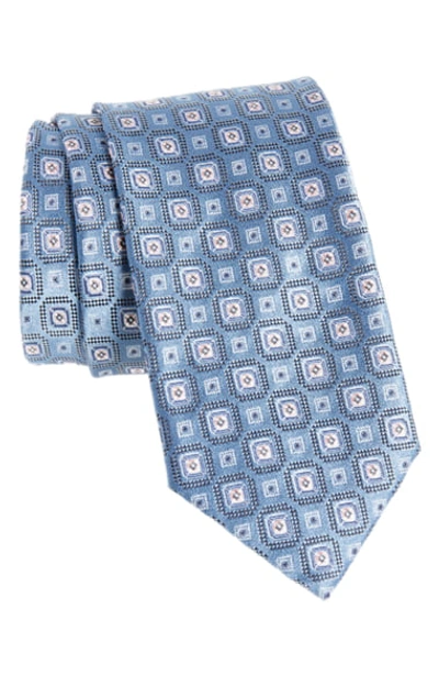 Brioni Woven Boxes Silk Tie In Blue/ Royal