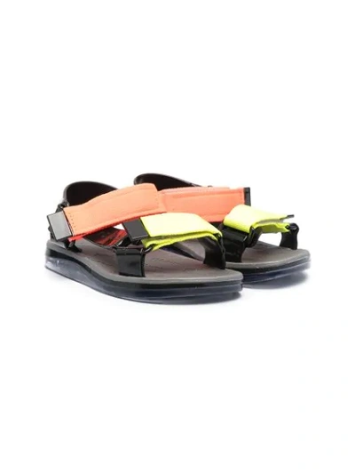 Mini Melissa Kids' Colour-block Touch-strap Sandals In Orange