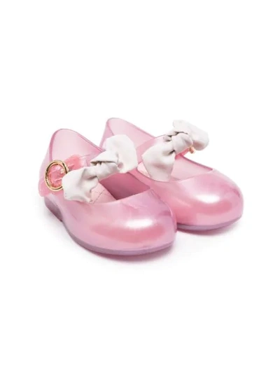 Mini Melissa Kids' Bow-detail Jelly Ballerinas In Pink