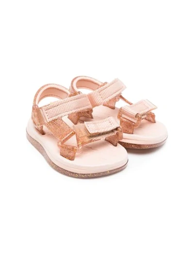 Mini Melissa Kids' Strappy Glitter Sandals In Pink