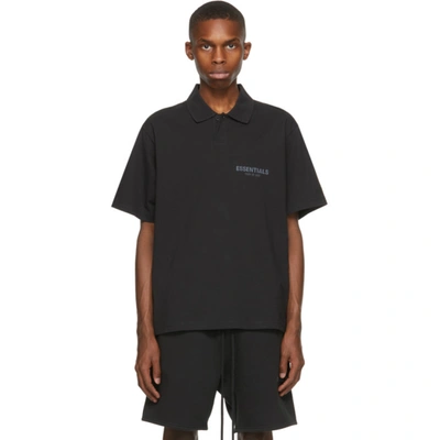 Essentials Black Short Sleeve Polo