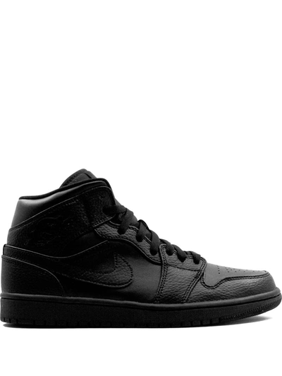 Jordan 1 Mid High-top Sneakers In Black