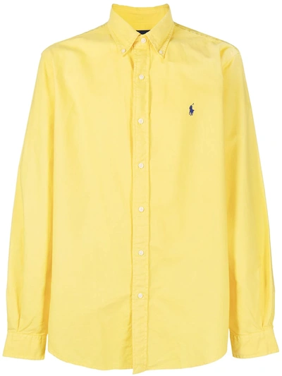 Polo Ralph Lauren Polo Pony Button-down Cotton Shirt In Yellow