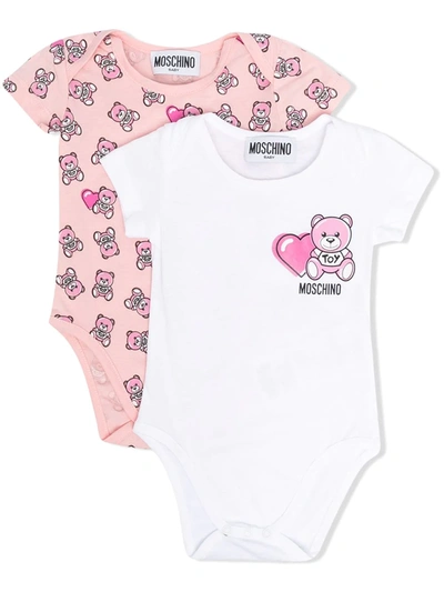 Moschino Multicolor Set For Baby Girl In Cream