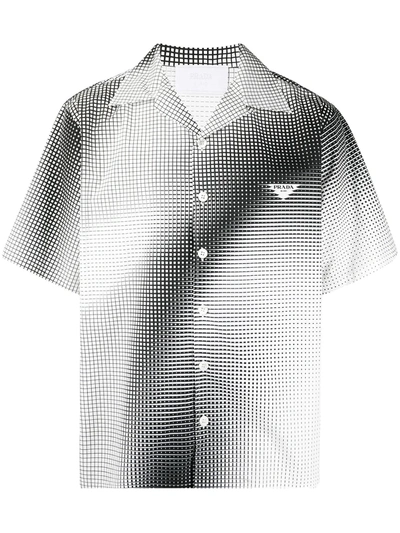 Prada Gradient-effect Print Shirt In Black