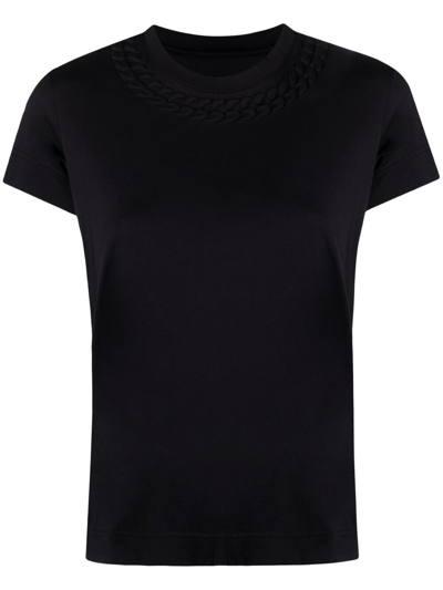 Givenchy 链条压纹修身平纹针织t恤 In Black