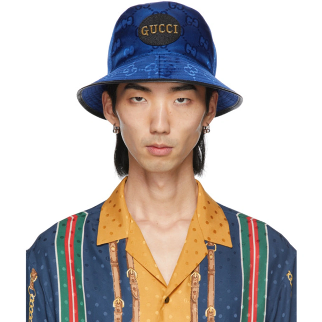 GUCCI GGロゴ総柄 バケットハット Off The Grid Gucci Off The Grid Eco Nylon Bucket Hat In Blue | ModeSens