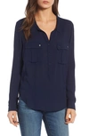 Ag Nevada Henley Pullover Shirt, Blue In Big Blue