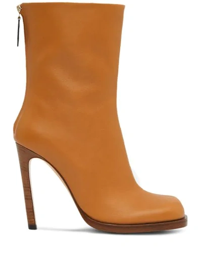 Burberry 100 Mm Vintage Check-lined Boots In Ochre