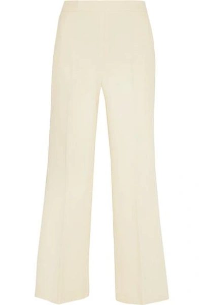 Fendi Cropped Wool And Silk-blend Gazar Wide-leg Pants