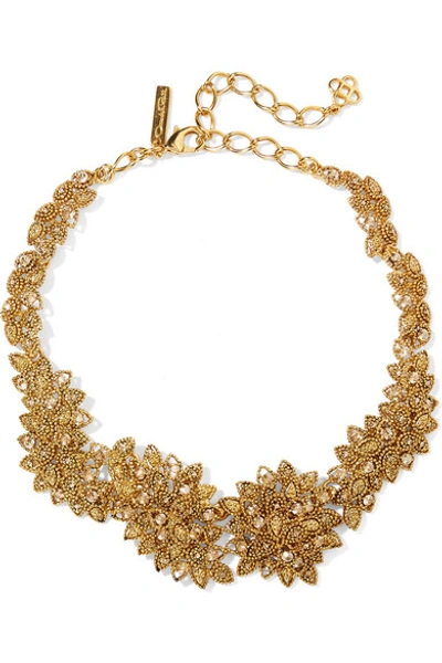 Oscar De La Renta Gold-plated Swarovski Crystal Necklace
