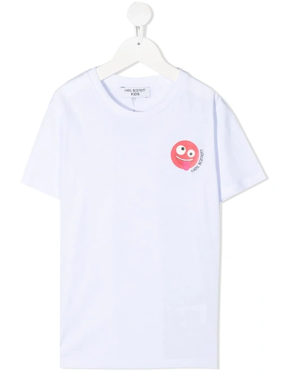 Neil Barrett Teen Smiley-print T-shirt In White