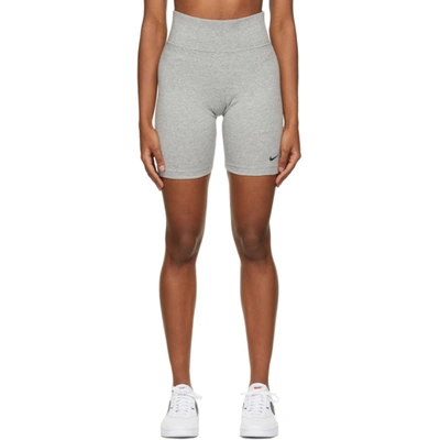Nike Grey Sportswear Leg-a-see Bike Shorts In Dk Grey Heather/bla