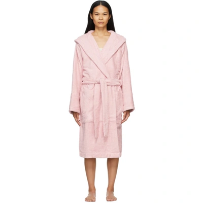 Tekla Pink Hooded Bathrobe In Stella Pink