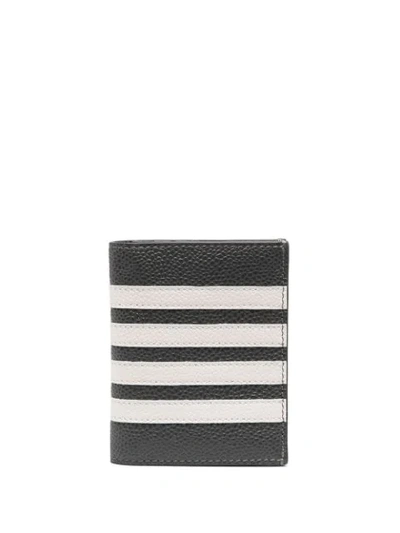 Thom Browne 4-bar Stripe Cardholder In Grey