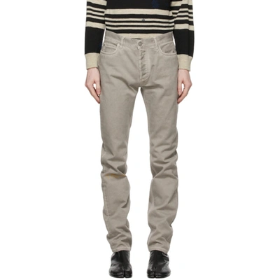 Maison Margiela Distressed Straight-leg Jeans In 619 Sage