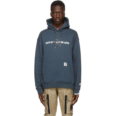 Aape By A Bathing Ape Grey Fleece Logo Hoodie In Gyd Dk Grey